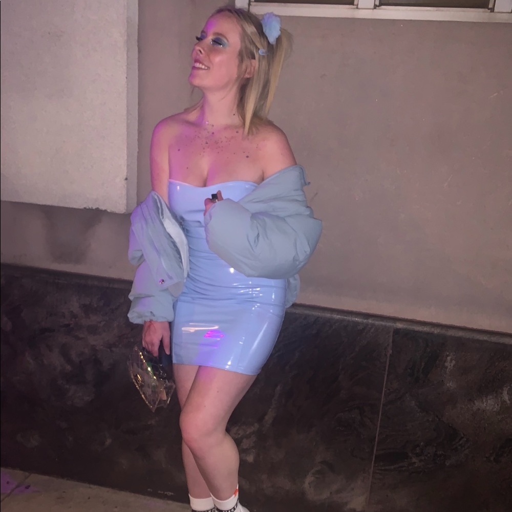 Blue boohoo cropped coat Bought 3 so brand new